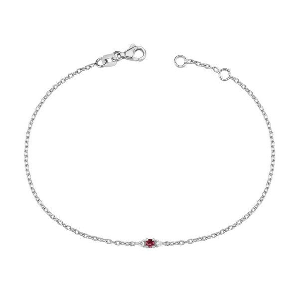 Petit armbånd i 14 kt hvidguld med rubin og diamanter fra Nuran